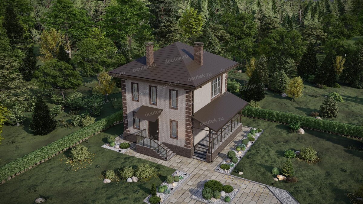 Проект двухэтажного дома с площадью до 100 кв м