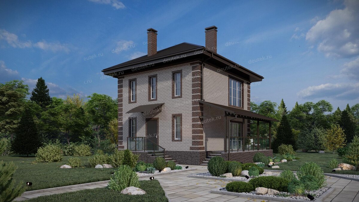 Проект двухэтажного дома с площадью до 100 кв м