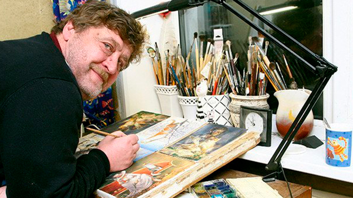 Художник Владимир Румянцев за работой →