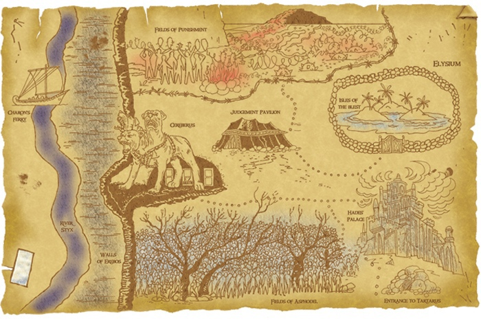 Карта подземного мира. в самом низу те самые поля асфодели