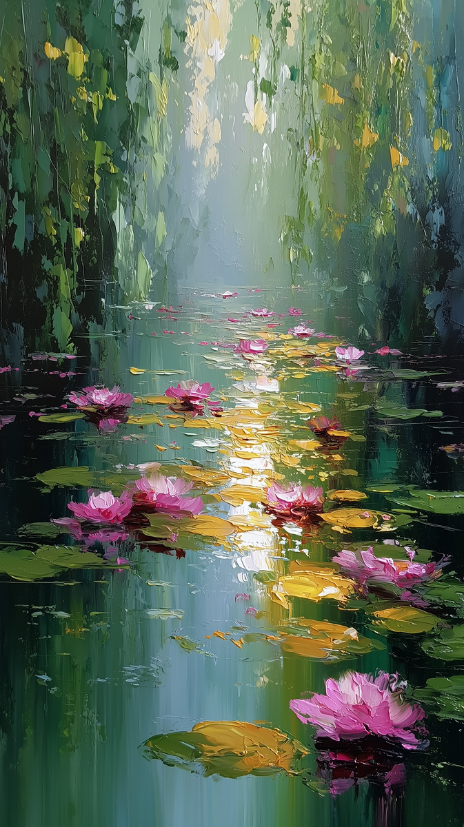 Лилии в пруду