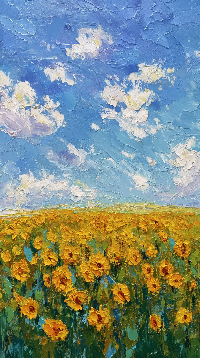 Поле с подсолнухами