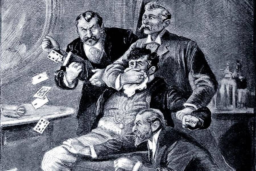 Поимка карточного шулера гравюра