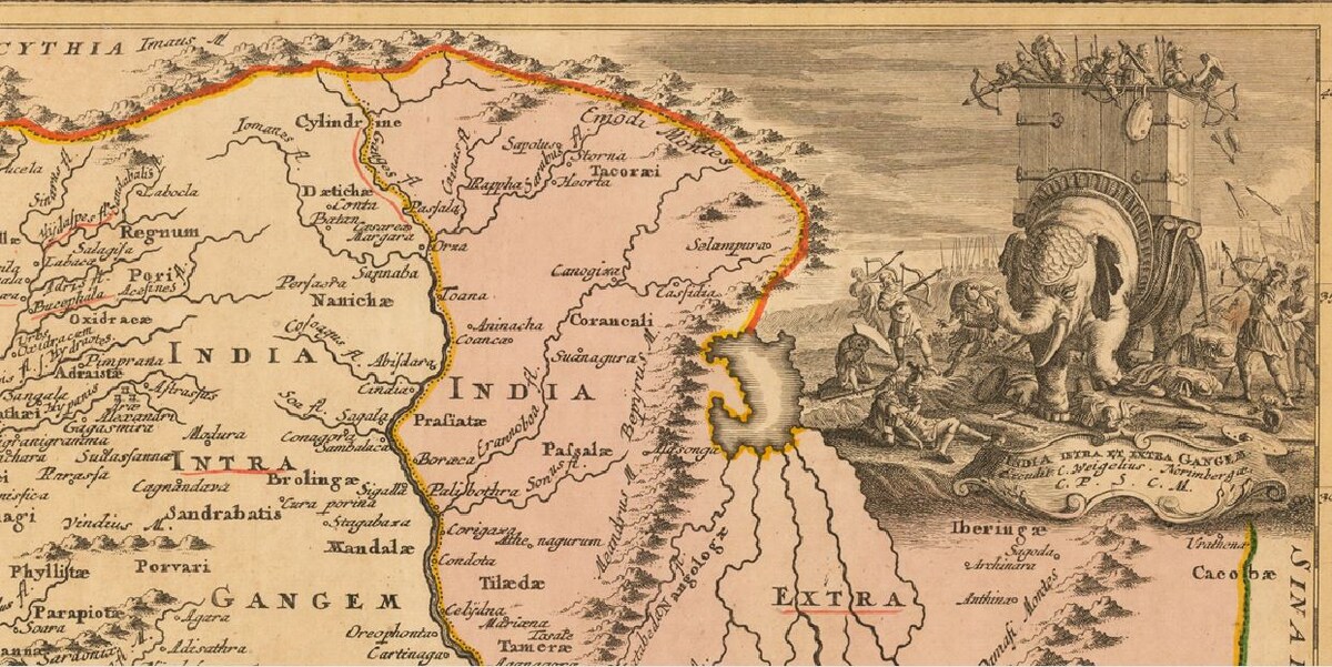 Старая карта Индии
