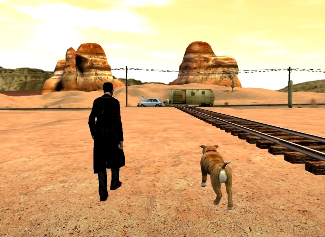 Чувак уходит с псом под мелодию, похожую на Maybe