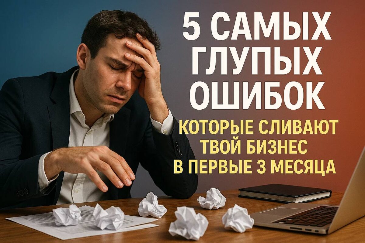 5 самых глупых ошибок, которые сливают твой бизнес в первые 3 месяца