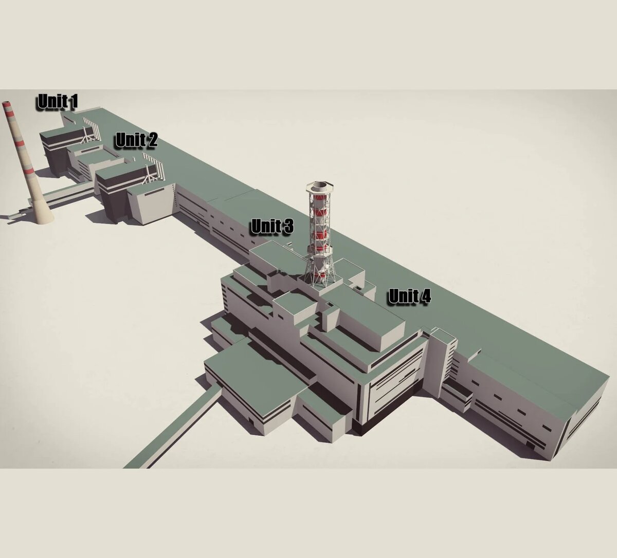 Чернобыльская атомная электростанция (ЧАЭС) состояла из четырех энергетических блоковИсточник: Tadpolefarm / СС BY-SA 4.0 | ru.wikipedia.org