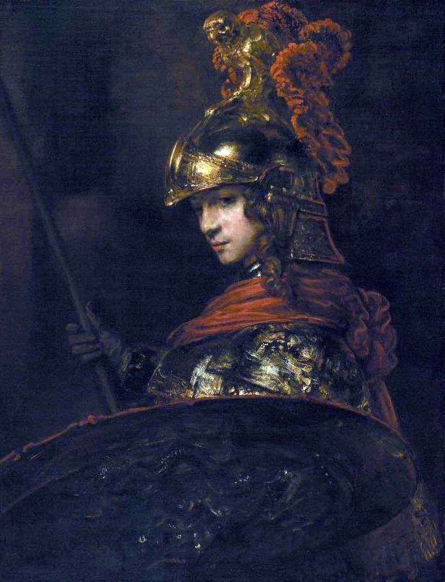 Афина Паллада, приписываемая Рембрандту, ок. 1657. Источник: Музей Галуста Гюльбенкяна.