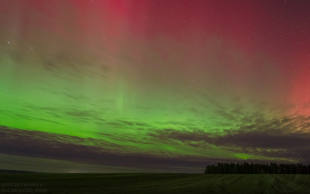    Над Кировской областью вспыхнуло полярное сияние