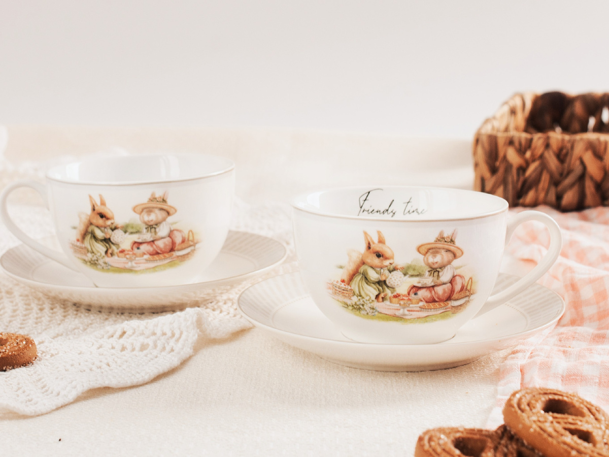 Чайный набор "Время друзей" из фарфора new bone, бренд JEWEL