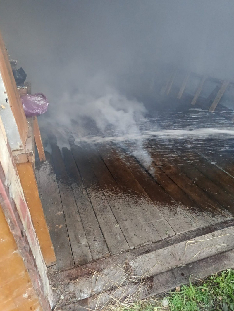    Гараж загорелся в Медвежьегорске