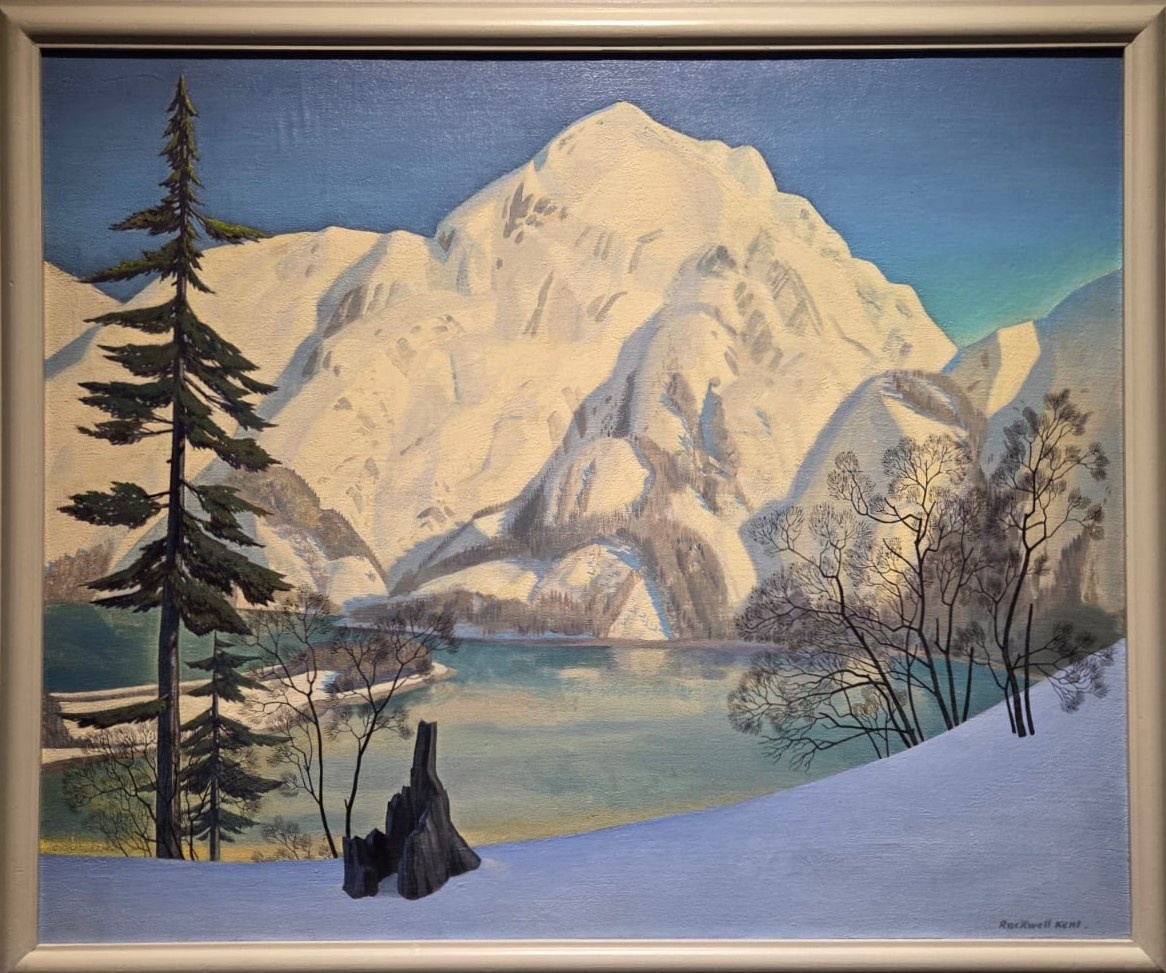 Рокуэлл Кент. Аляска. Вид с лисьего острова зимой. 1919 холст, наклеенный на фанеру, масло