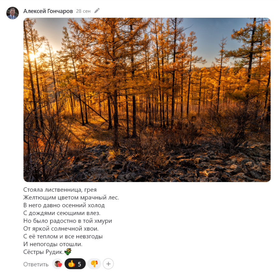 Скриншот участника флешмоба Алексея Гончарова «Осенняя рапсодия».