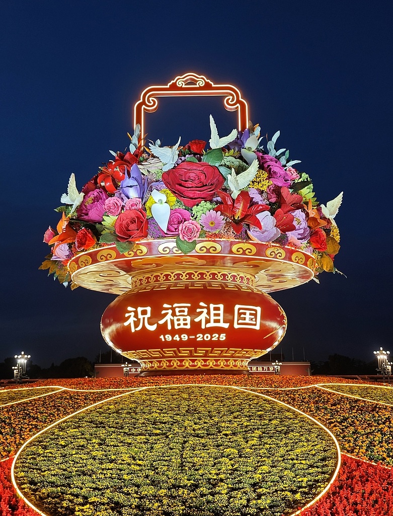 Корзина с цветами на площади Тяньаньмэнь, Пекин. Источник фото - паблик во ВК "Россия-Китай: главное"