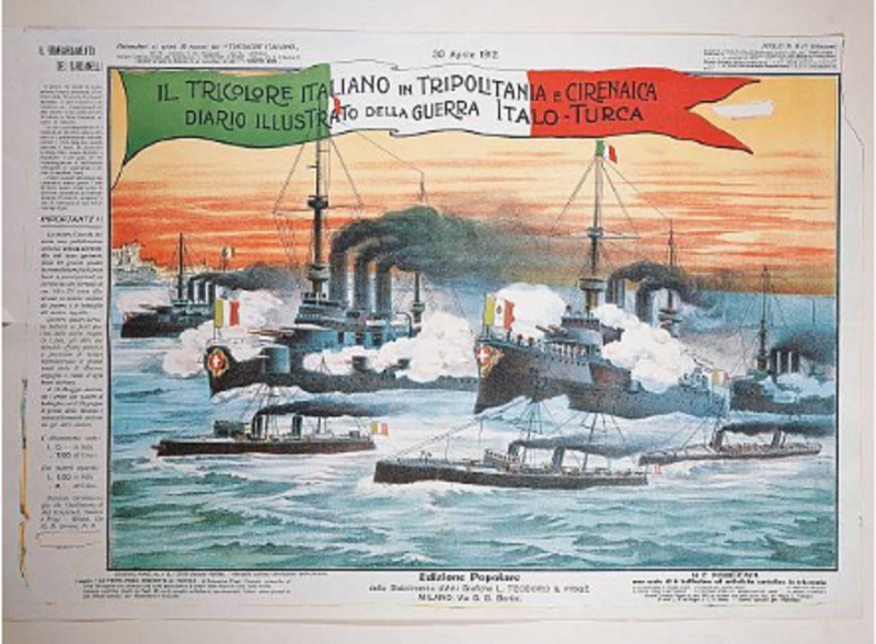 Итальянское пропагандистское изображение флота, собранного для захвата Триполитании.