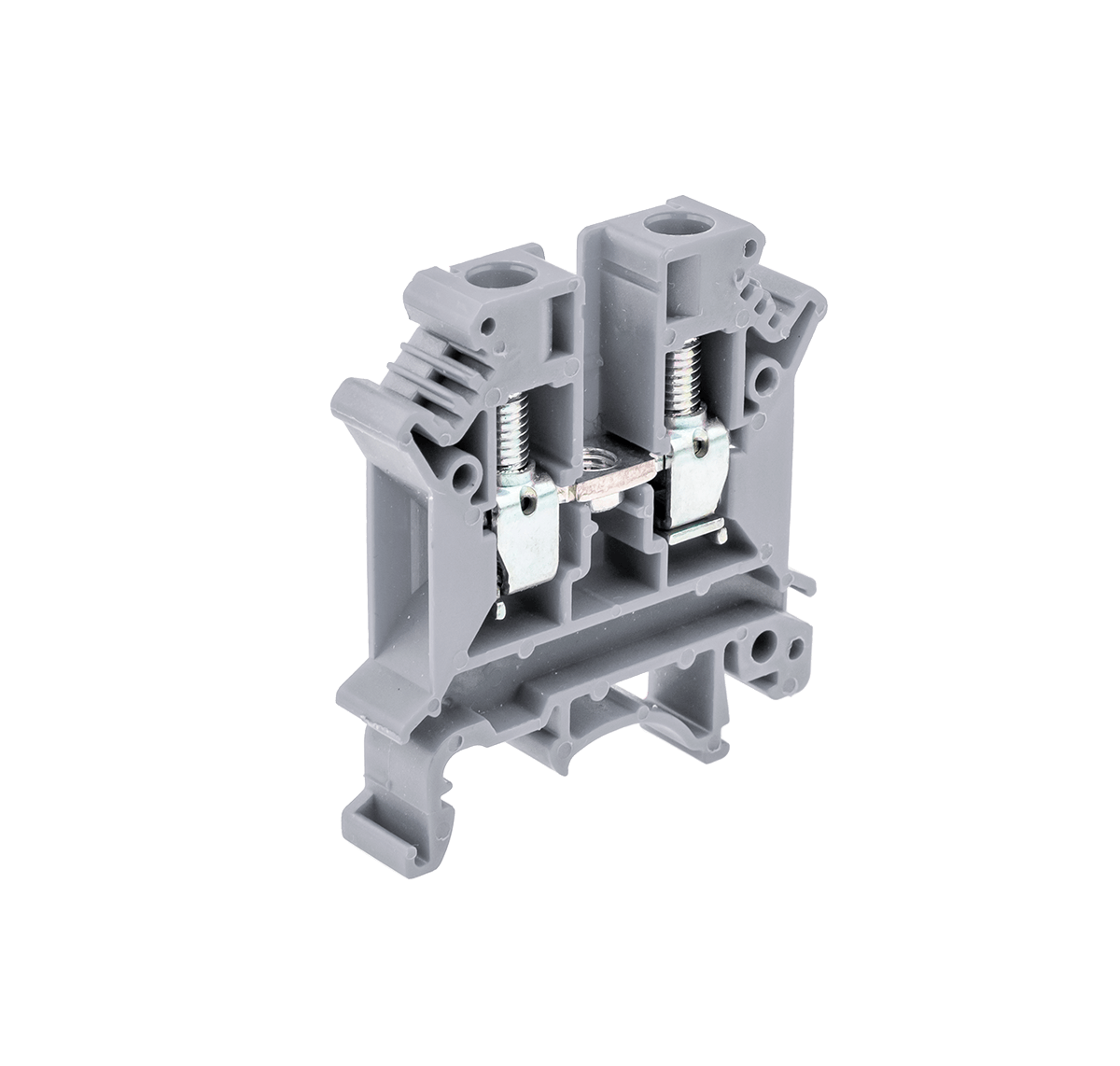 Клемма винтовая проходная, 6 мм², серая