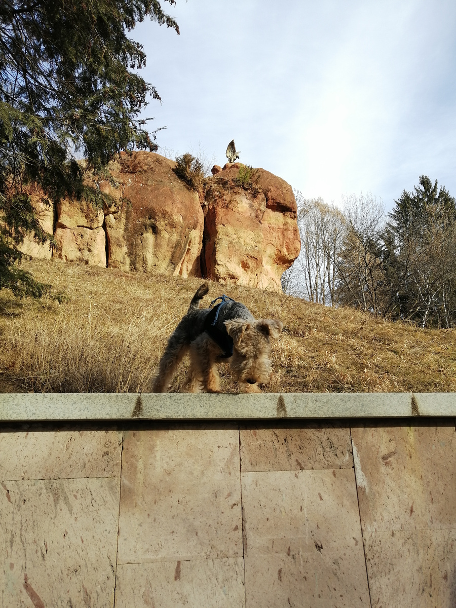 Васенька исследует Красные камни.