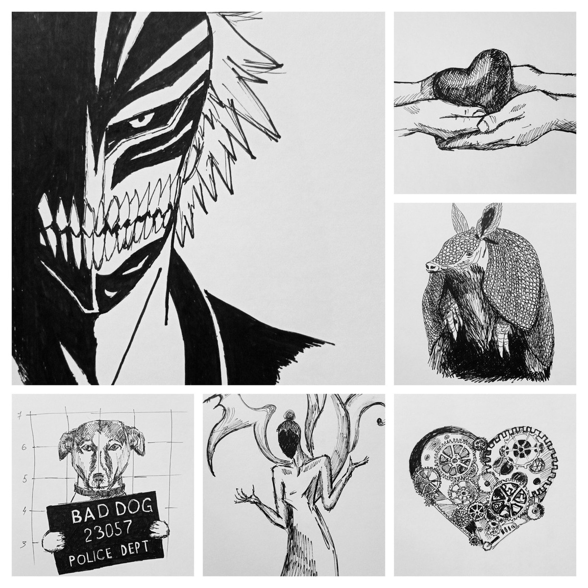 Мои рисунки из челленджа Инктобер 2022 года