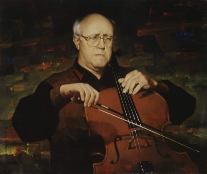 Марк Клионский. Портрет М. Л. Ростроповича. 1994. Холст, масло. 112 х 132. Государственный Русский музей