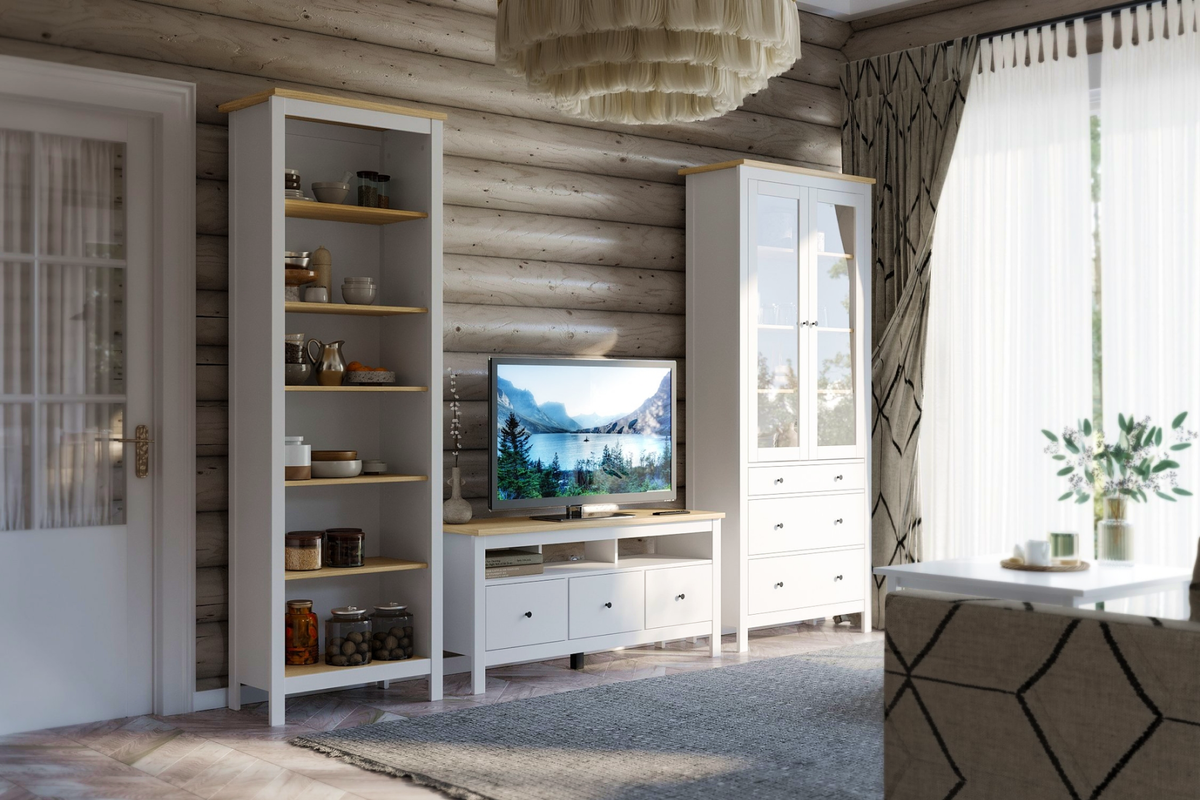 Простота линий и светлый ясень переносят в атмосферу загородного уюта.