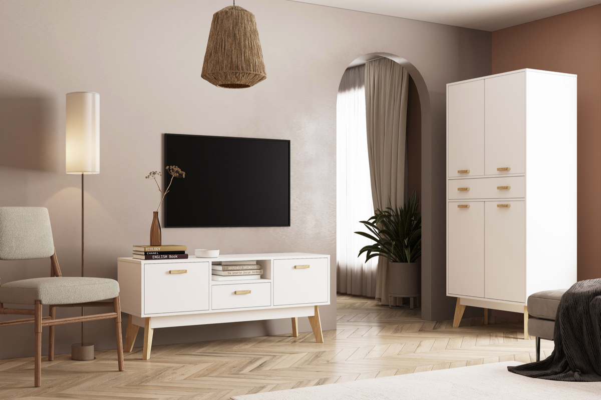 Лаконичный шкаф в стиле «ИКЕА» можно вписать в любую комнату. 