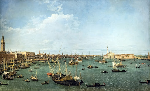 Вид залива Сан-Марко. Ок. 1738
Художник – Каналетто (итал. Canaletto, 1697–1768). Музей изящных искусств, Бостон