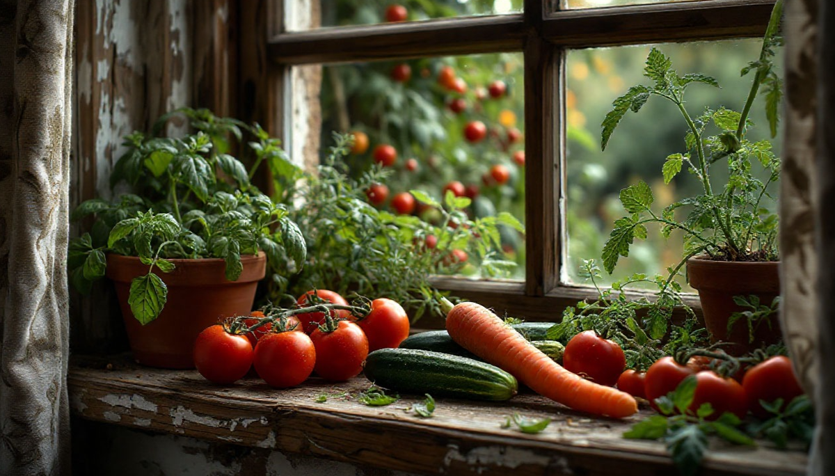 мой огород перекочевал на подоконник