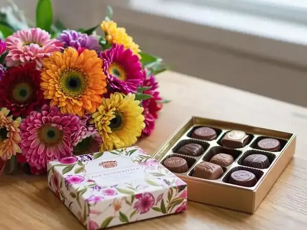   Что подарить с цветами — конечно же, конфеты Вера Курилыч