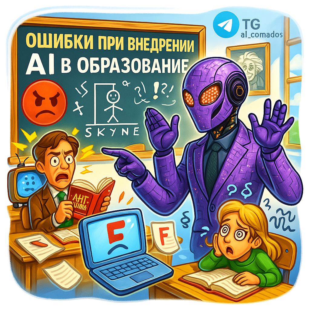    5 ошибок внедрения AI в образование: от хайпа до катастрофы (как их избежать) Дмитрий Попов | Comandos.ai