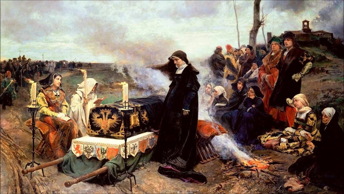 Хуана I у гроба мужа