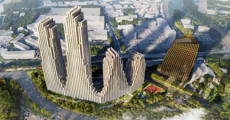 Появился проект высотного «замка из спичек», который построят прямо у станции «Верхние Котлы»