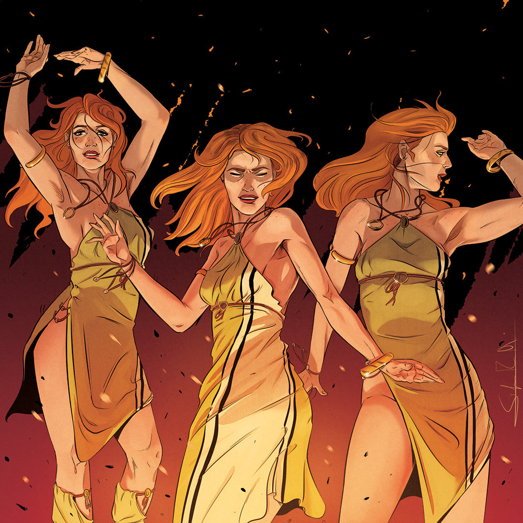 ИЛЛЮСТРАЦИЯ ОТ ХУДОЖНИКА РАФФАЭЛЯ МАРИНЕТТИ / Raffaele Marinetti / МЕЛИТЕ - Танец огня / Иллюстрация Стефано Маринетти