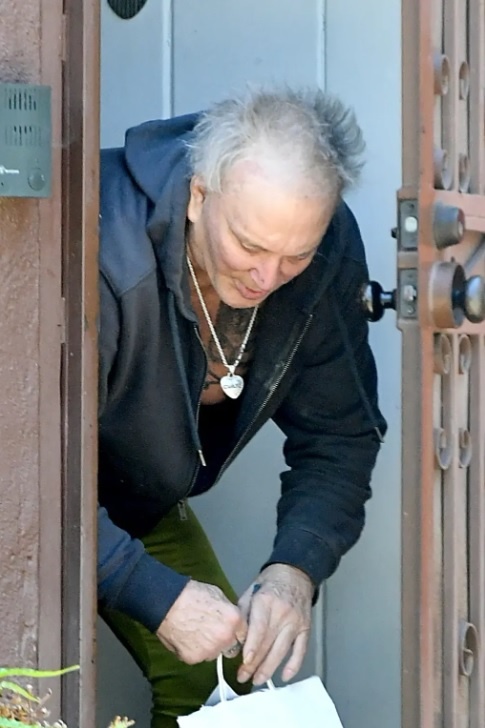 Микки Рурк попал в объективы папарацци в своем доме в Беверли Хиллз.