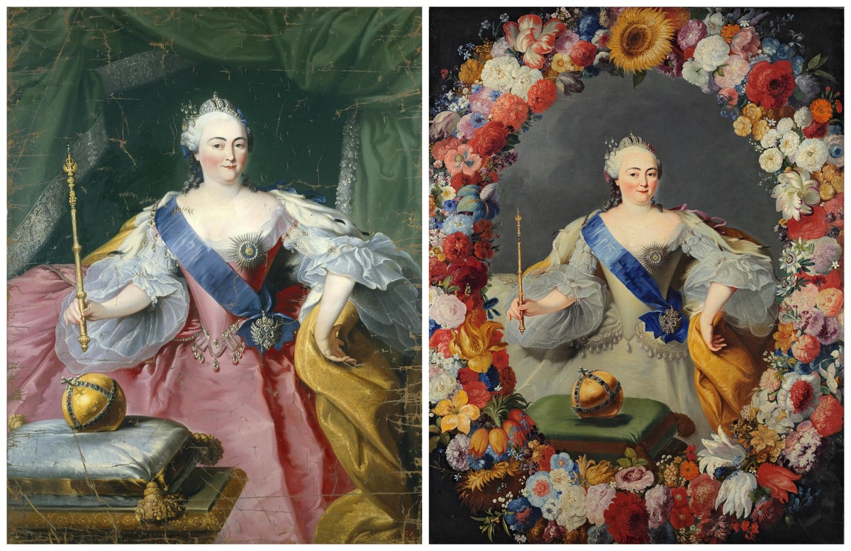    К. Г. И. фон Преннер. Портрет императрицы Елизаветы Петровны, 1750 и 1754 гг. / Фото: Государственный Эрмитаж / Государственная Третьяковская галерея