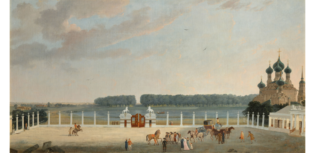 Делабарт Ж. Вид с балкона Останкинского дворца. Изображение взято с сайта Государственного Русского музея.