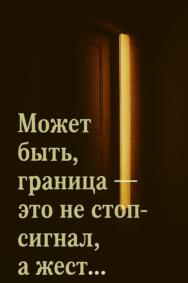 «Дверь приоткрыта, но не приглашает — она предлагает подумать. Свет ложится на пол, как линия, как граница, как жест. Это не просто архитектура. Это момент, в котором можно остановиться, осознать, выбрать.»