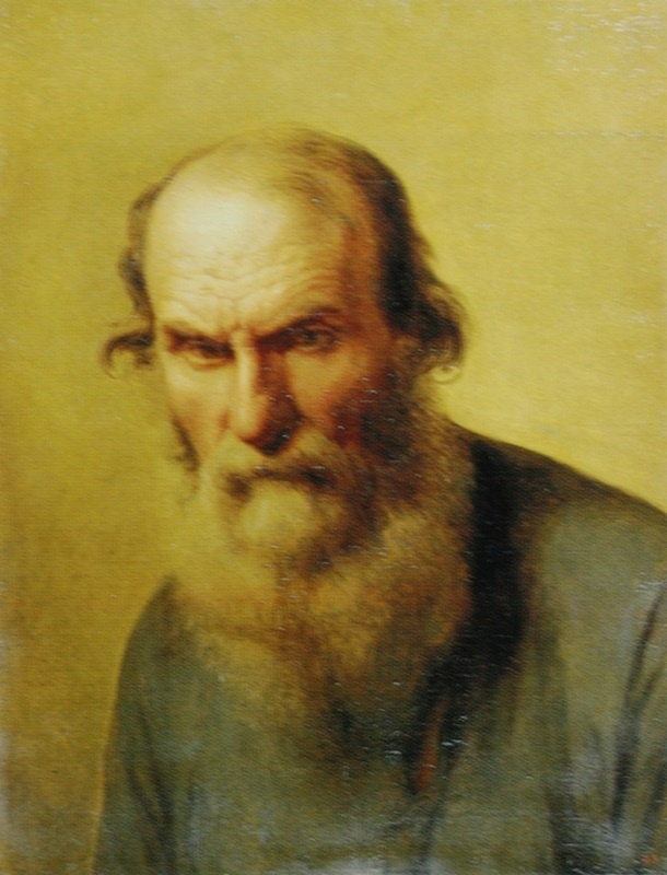 Венецианов А.Г., "Голова старика", 1827, ГРМ.