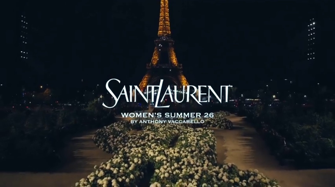 Заставка к шоу YSL Ready-to-Wear Spring-Summer 2026. Материал: YSL.