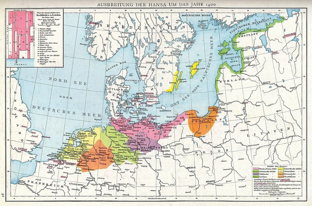 Карта Ганзейского союза