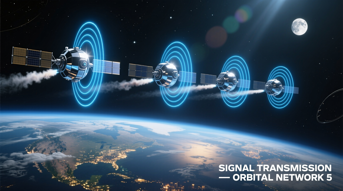 "Спутники GPS" Изображение сгенерировано ИИ Qwen