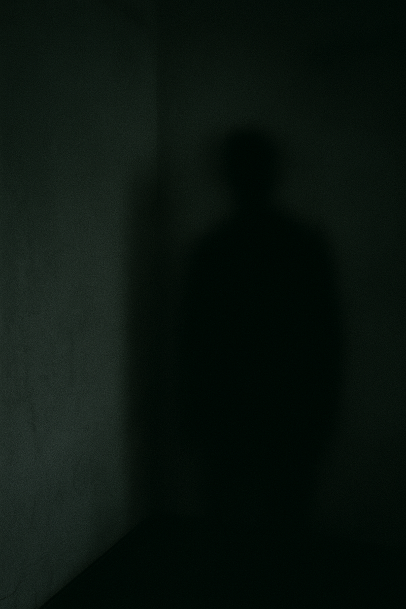 Фото пустой комнаты с призрачным силуэтом — символ необъяснимого присутствия.