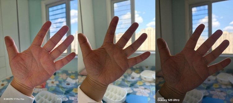    Слева направо: Xiaomi, iPhone и Samsung. Фото: Ice Universe