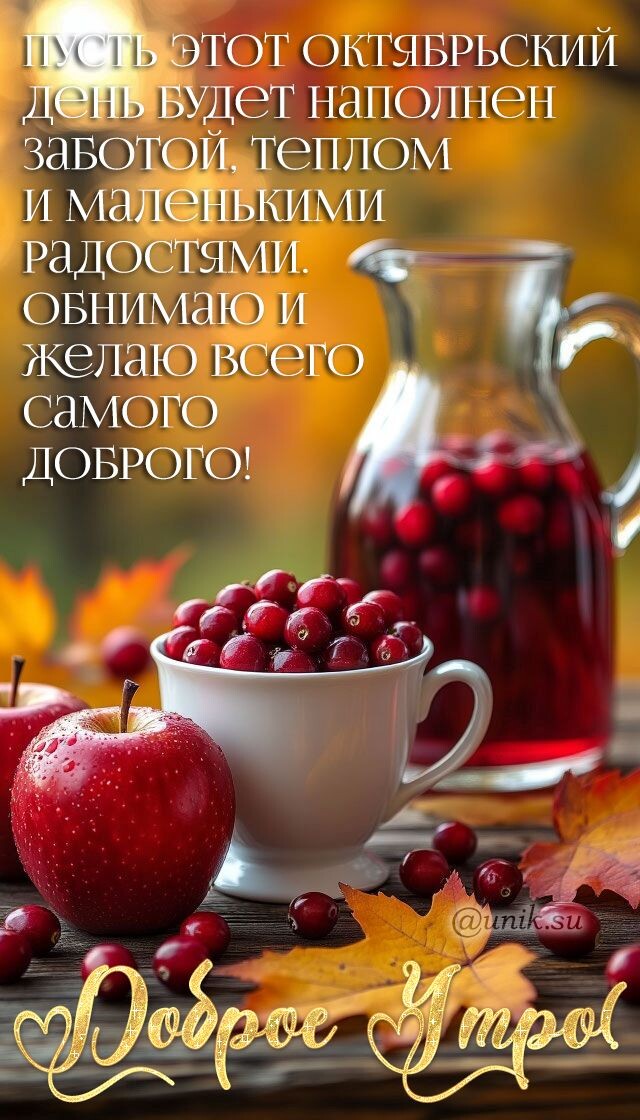 открытки с добрым утром октября