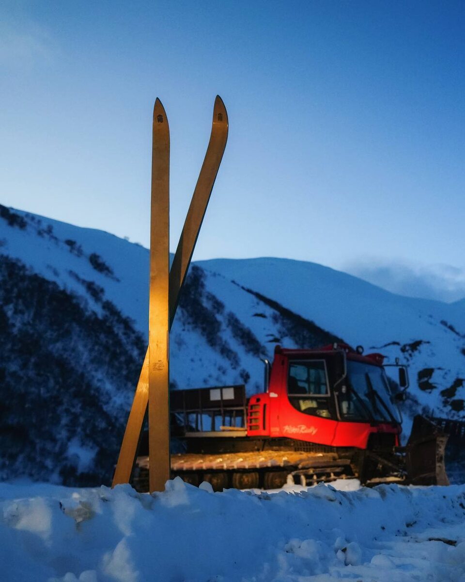 Ратрак на новом курорте Мамисон в Северной Осетии