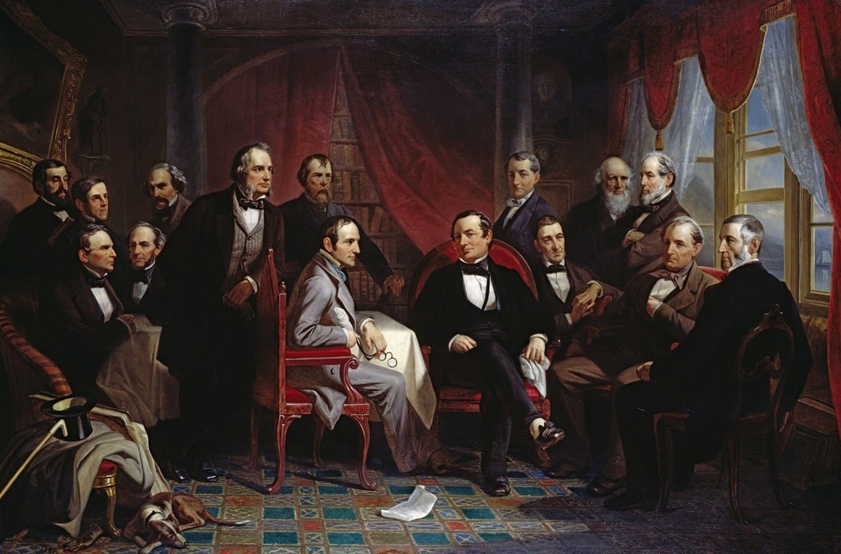 Washington Irving and his Literary Friends at Sunnyside
Кристиан Шусселе, 1864
