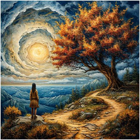 Сгенерировано ИИ- заблудшая Душа, никак не может уйти на Небеса.