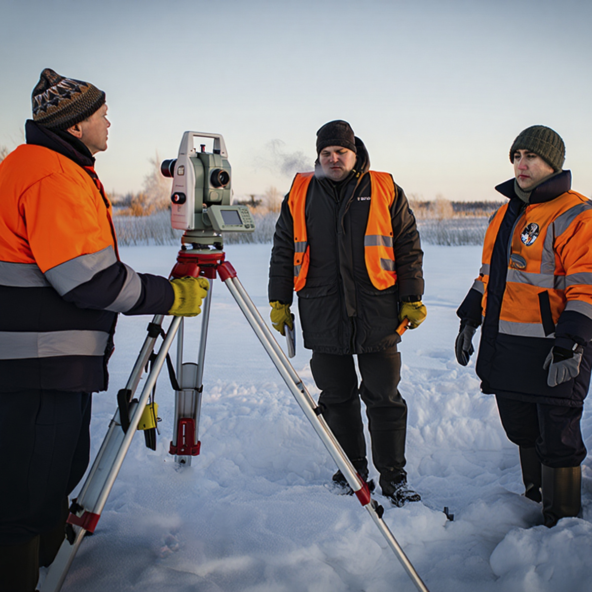 Геодезические работы зимой