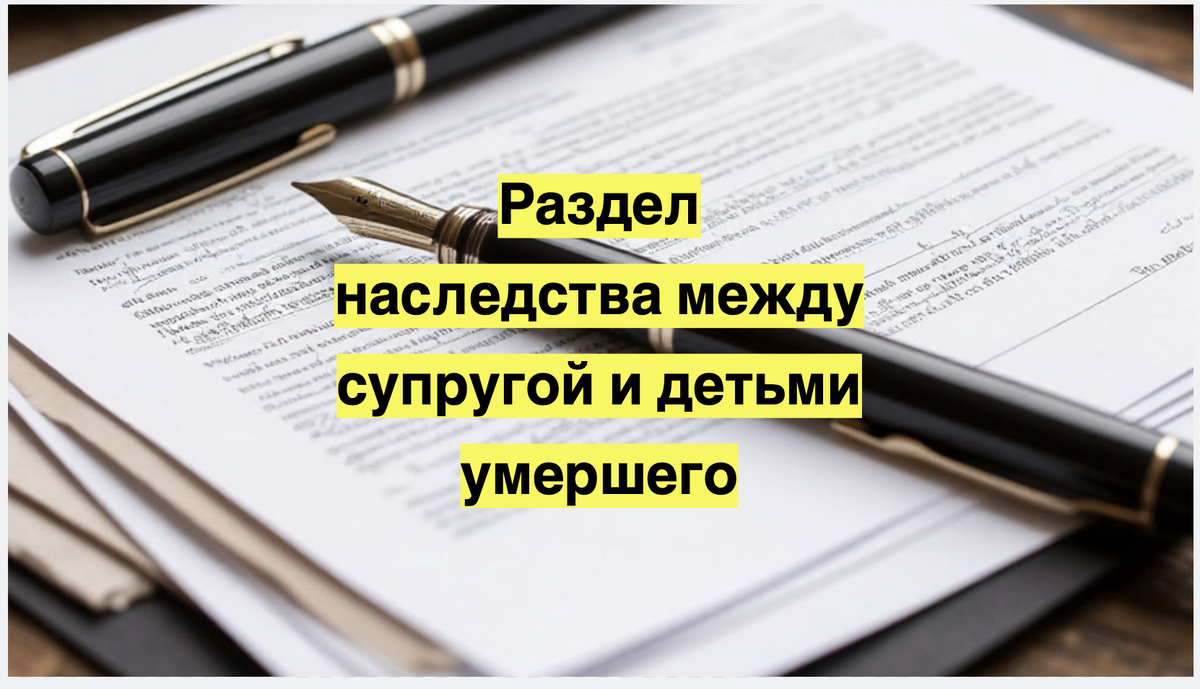 Раздел наследства между супругой и детьми умершего