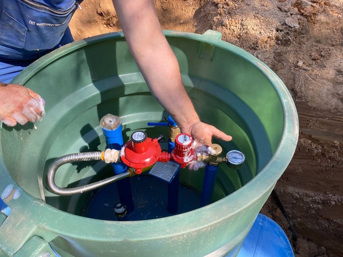 Редуктор, установленный на газгольдер