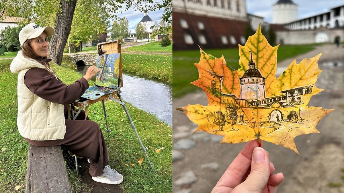 Пленер в Кириллове / фото из соц.сети художницы